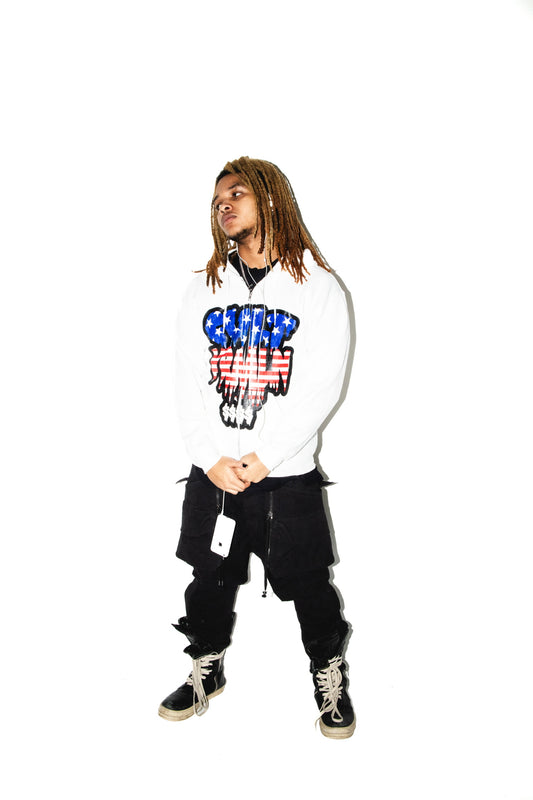 AMERICAN BEEN TRILL WHITE ZIP UP