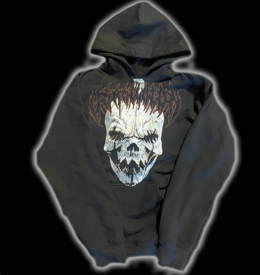 BLACK GREY PUMPKIN HOLLOW EYED HOODIE