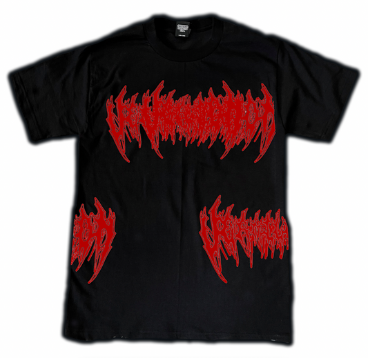 BLACK RED LOGO TEE