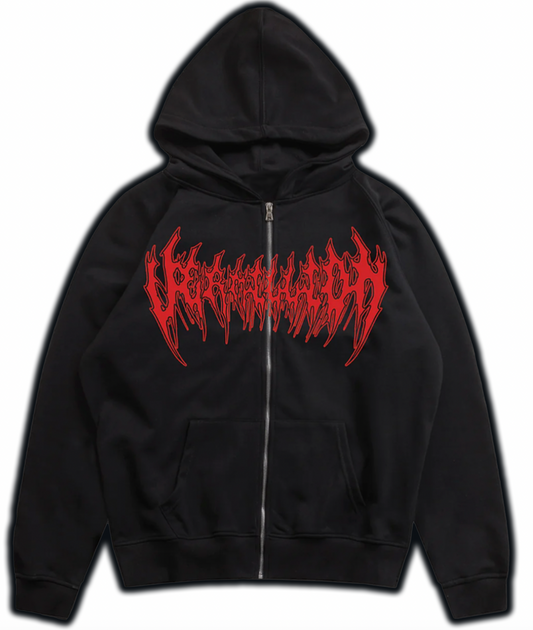 BLACK LOGO ZIP UP